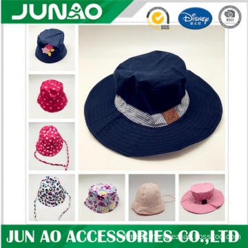 Flat brim adjustable bucket hat